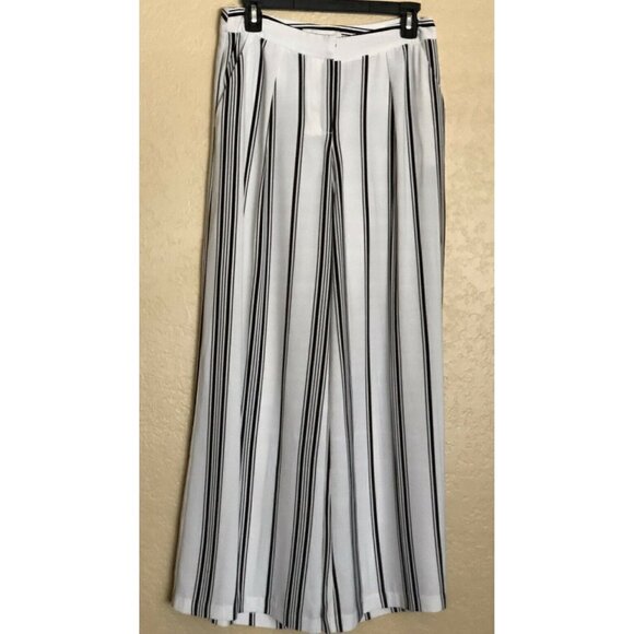 Cameo Womens White Striped Real Talk Wide-Leg Pant - Picture 11 of 12